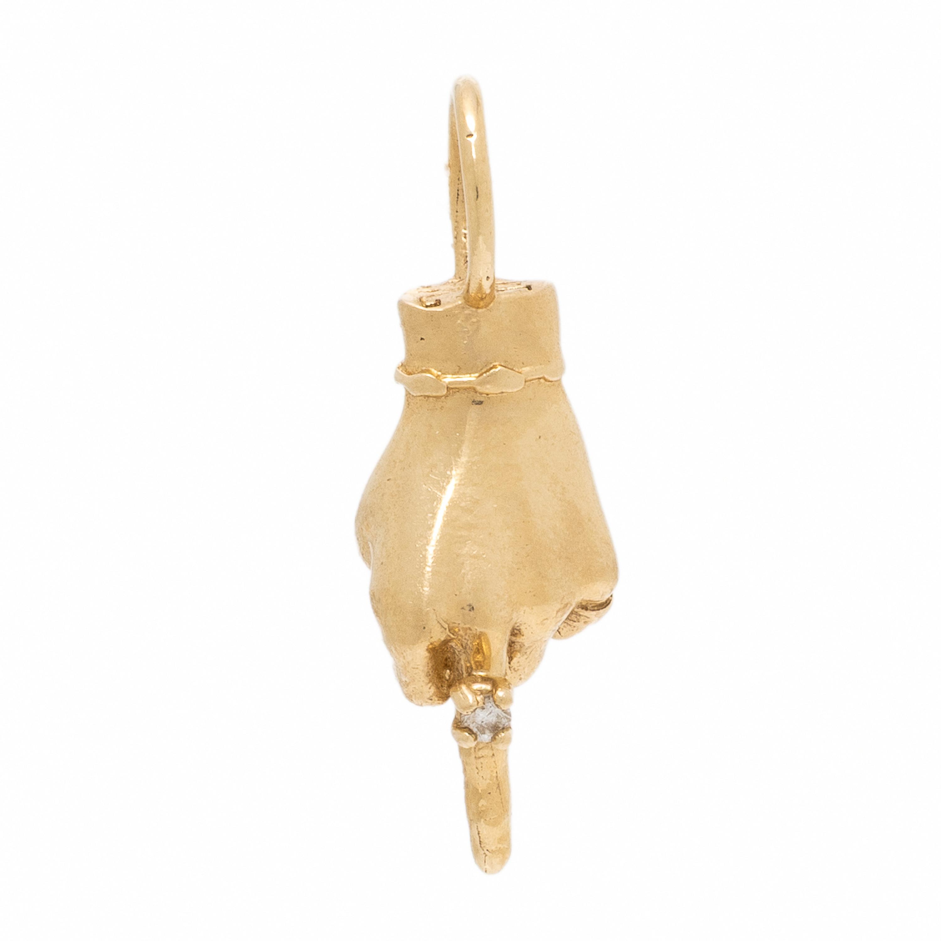 Maura Green, 'The LadyBird ASL LadyFinger', Yellow Gold and Diamond Pendant