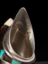 Silver Shield Ring, with Inlay
