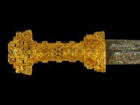 A Chinese Archaistic Bronze Sword with Gilt Bronze Handle
