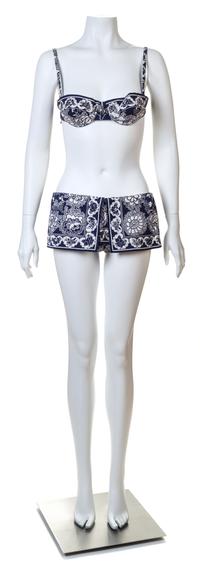 A Pucci Blue and White Cotton Swimsuit Ensemble, Jacket size 8; Bathing suit size 10.