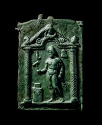 A Roman Bronze Votive Plaque of Vulcan