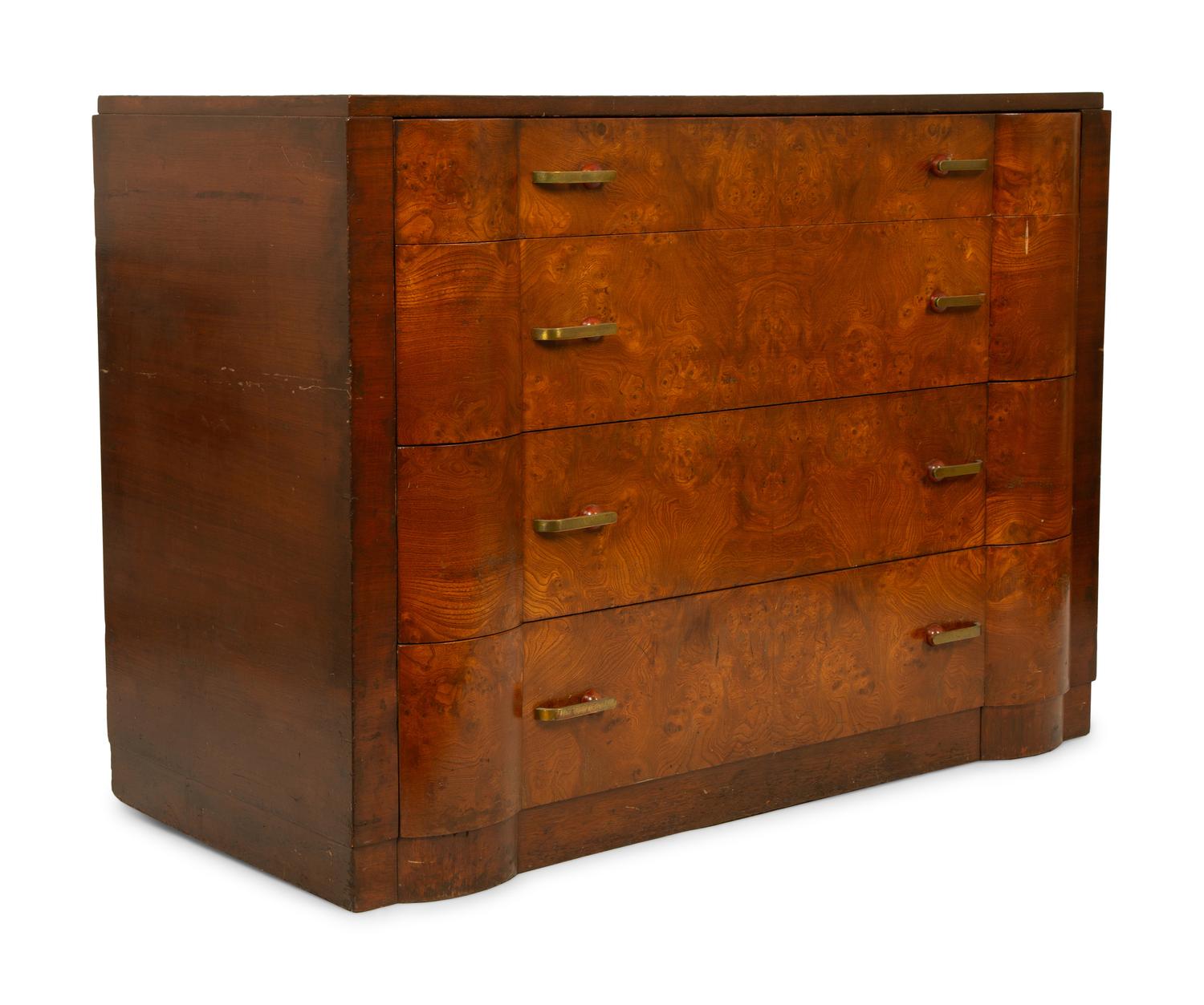An Art Deco Walnut Chest of Drawers — CIRCA 1930
