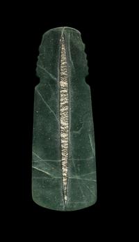A Nicoya Jade Axe-God Pendant