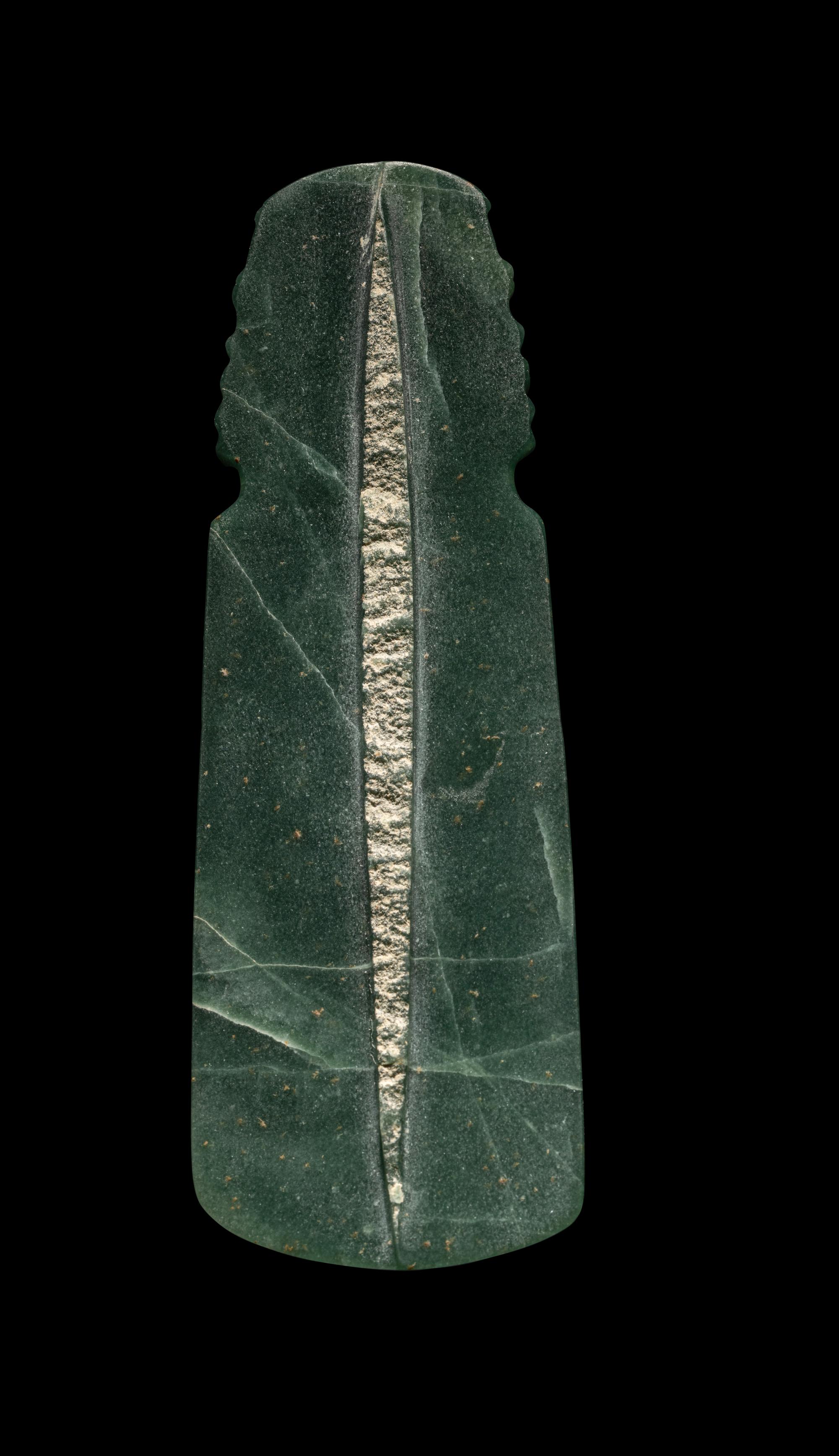 A Nicoya Jade Axe-God Pendant