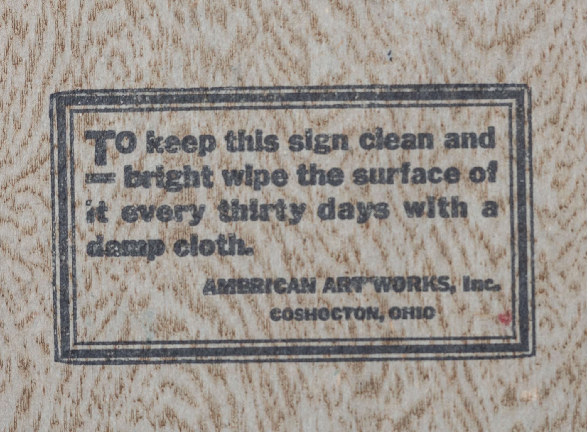 A Frankenmuth Brewing Tin Lithograph Advertising Sign