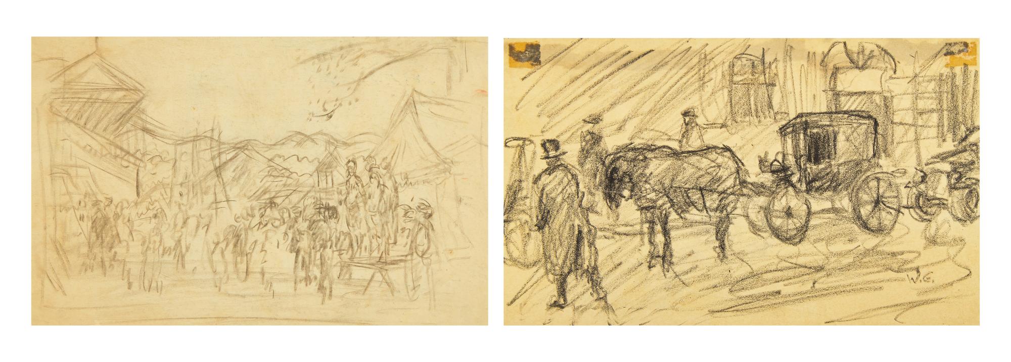 Study for Fryeburg Fair II; together with a companion (2)
