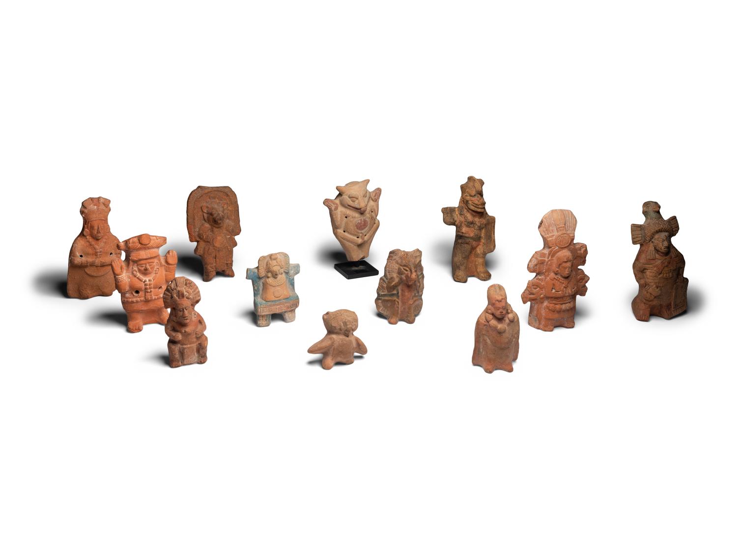 Twelve Maya Terracotta Ocarinas