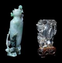 Two Small Chinese Carved Hardstone Vases