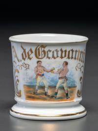 A Boxer's Porcelain Occupational Shaving Mug Belonging to Albert de Giovanni