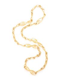 YELLOW GOLD FANCY LINK NECKLACE