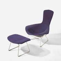 Harry Bertoia (American, 1915-1978) "Bird" Lounge Chair and Ottoman, Knoll Associates, USA, designed 1952, the present lot circa 1950s