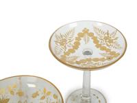 Three French Gilt Etched Glass Compotes — 19TH CENTURY