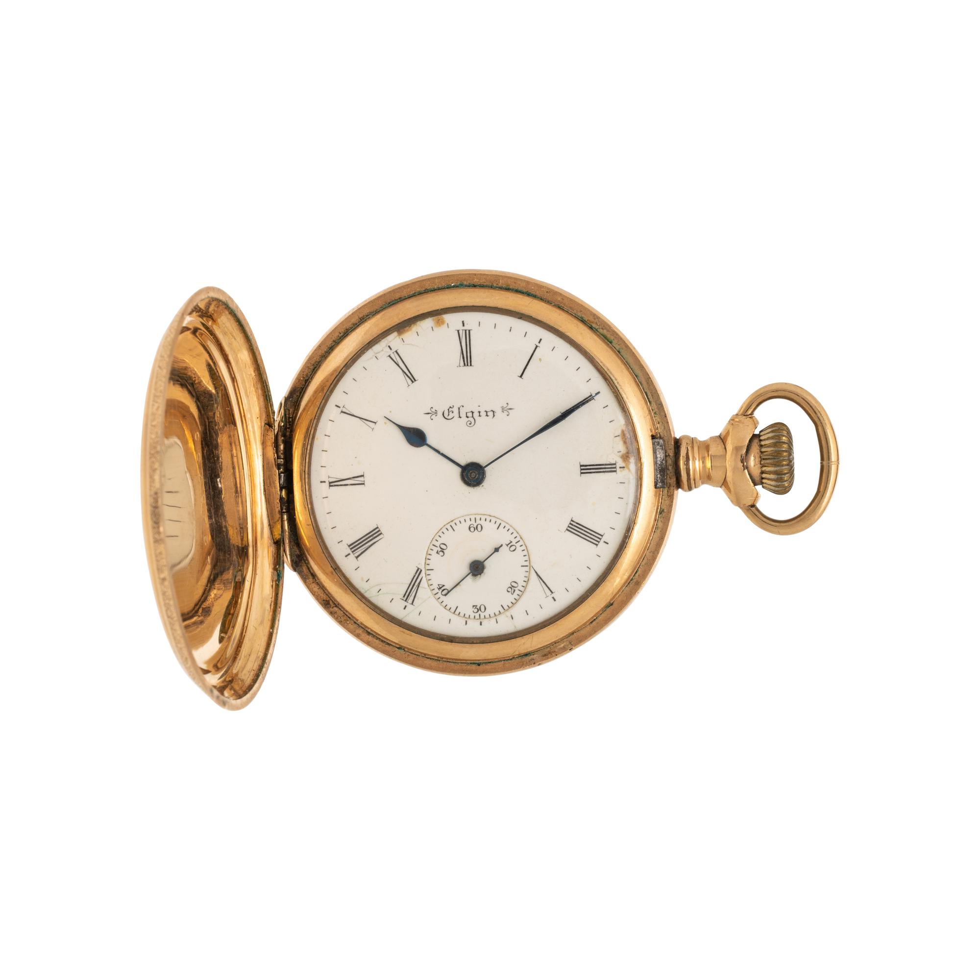 Elgin, Rose Gold Plated Pocket Watch
