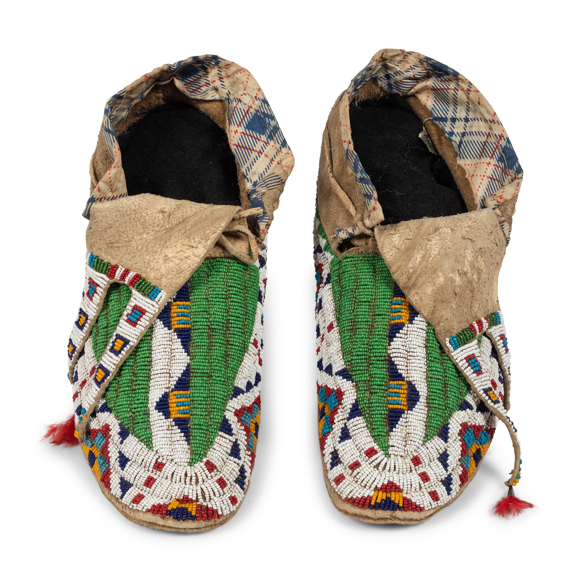 Sioux Beaded Hide Moccasins