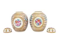 A Pair of Dresden Porcelain Covered Jars