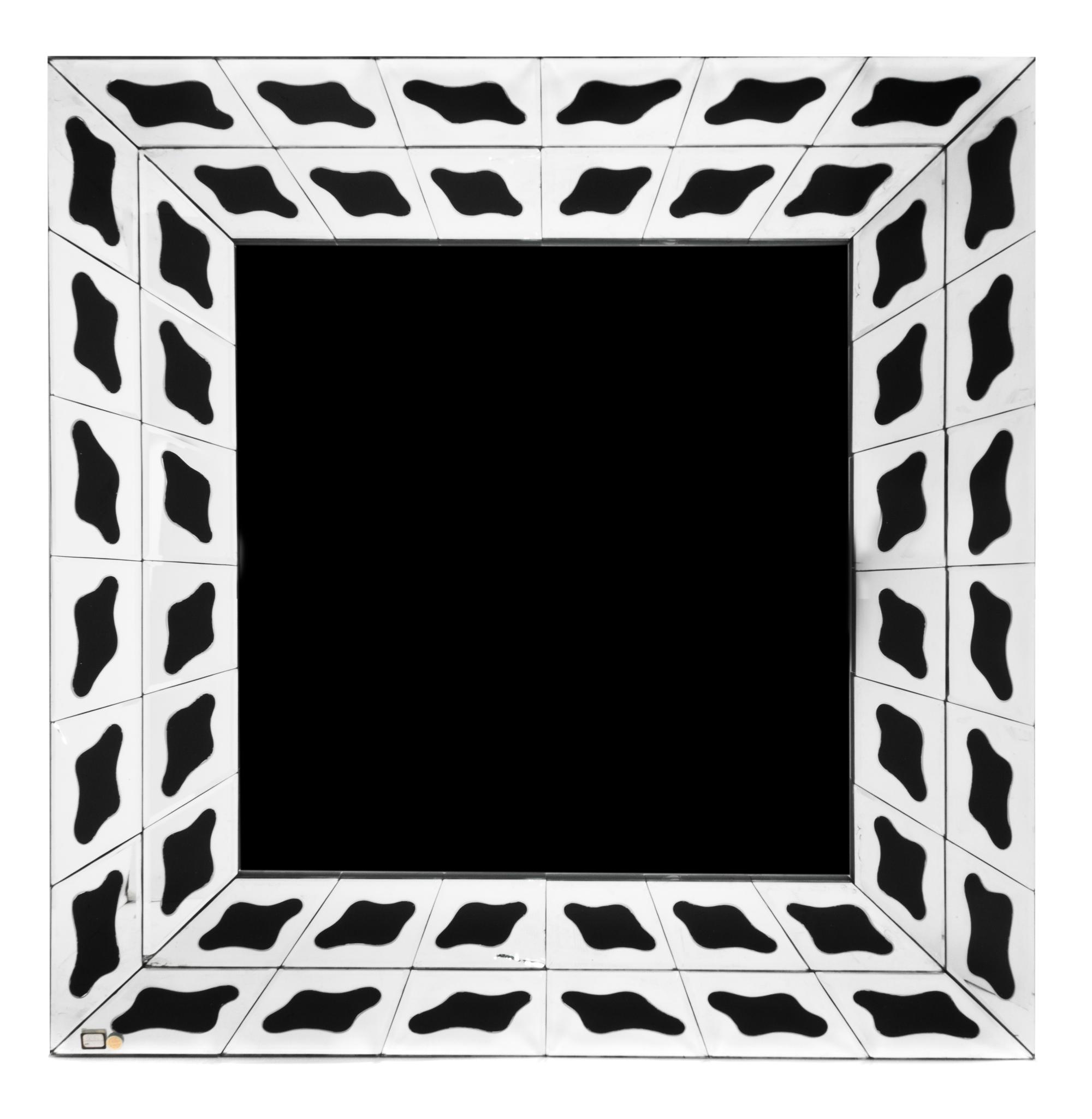 A Murano Glass Mirror Height 39 1/2 x width 39 1/2 inches.