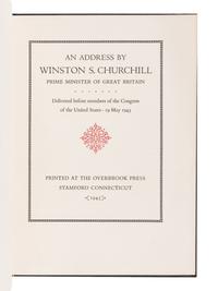 CHURCHILL, Winston S. (1874-1965). An Address by Winston S. Churchill Prime Minister of Great Britain Delivered before members of the Congress of the United States – 19 May 1943. Stamford, Connecticut: Overbrook Press, September 1943.