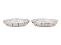 A Pair of Edwardian Silver Coin-Inset Dishes
