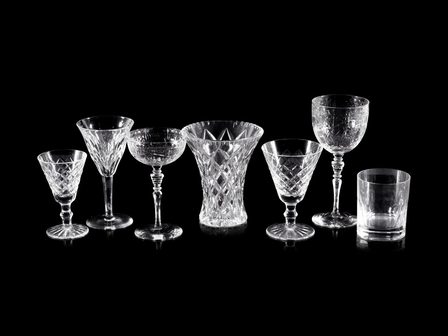 A Group of Cut-Glass Stemware Articles