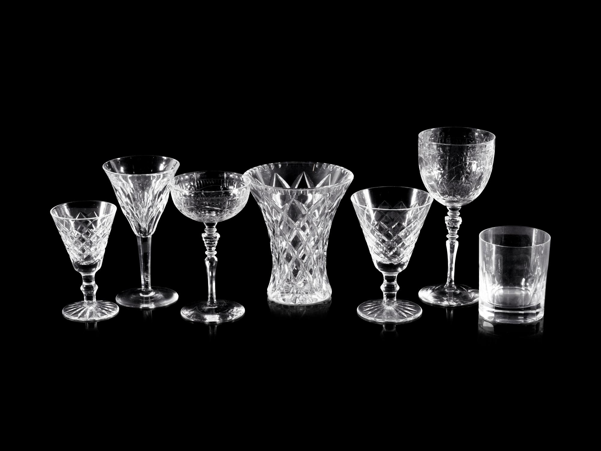 A Group of Cut-Glass Stemware Articles