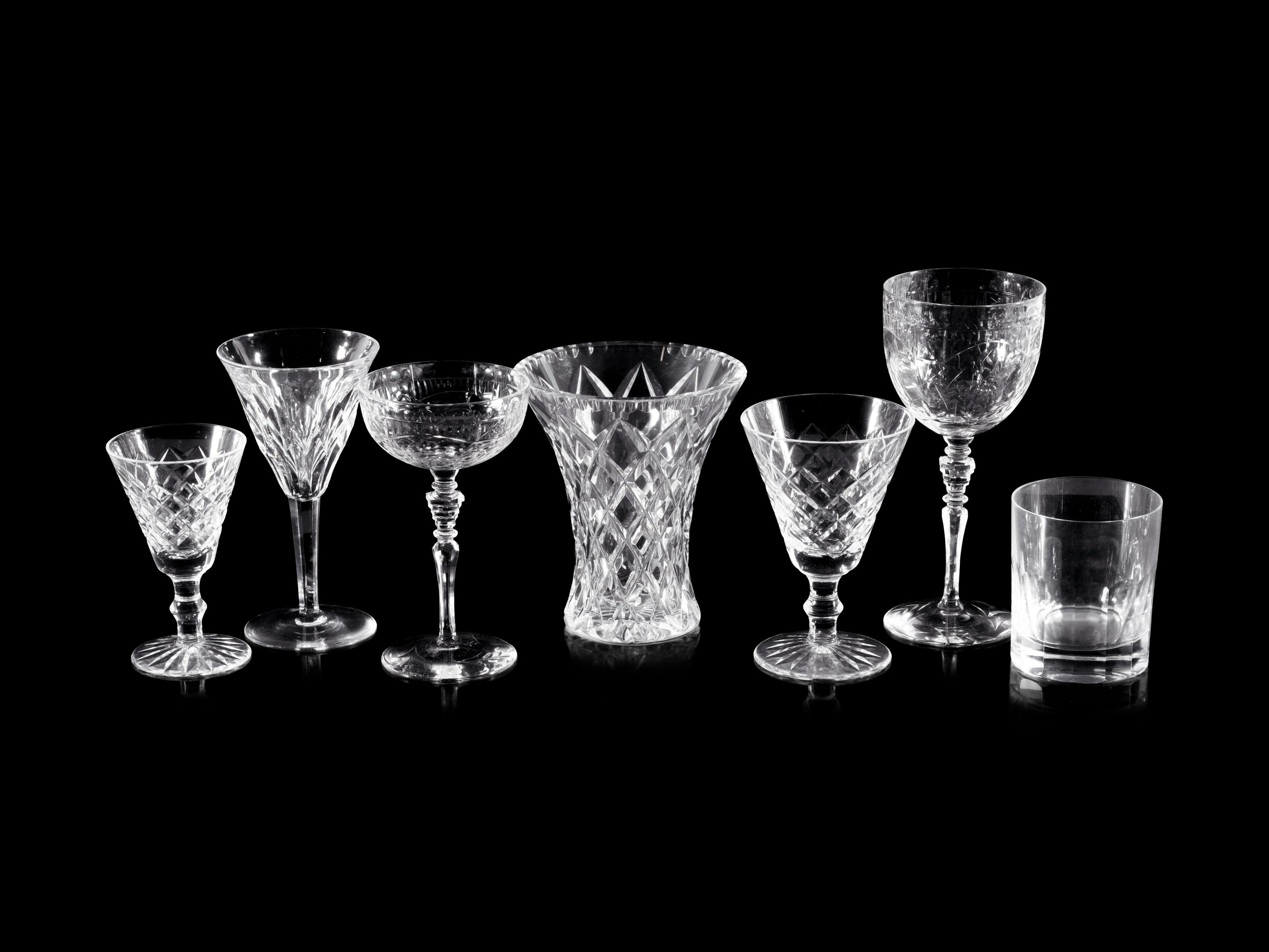 A Group of Cut-Glass Stemware Articles