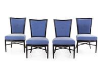 A Set of Four McGuire Painted Rattan Chairs
