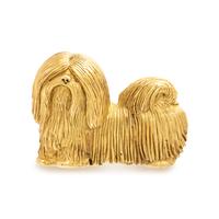 Spritzer and Fuhrmann, Yellow Gold Shih Tzu Dog Brooch