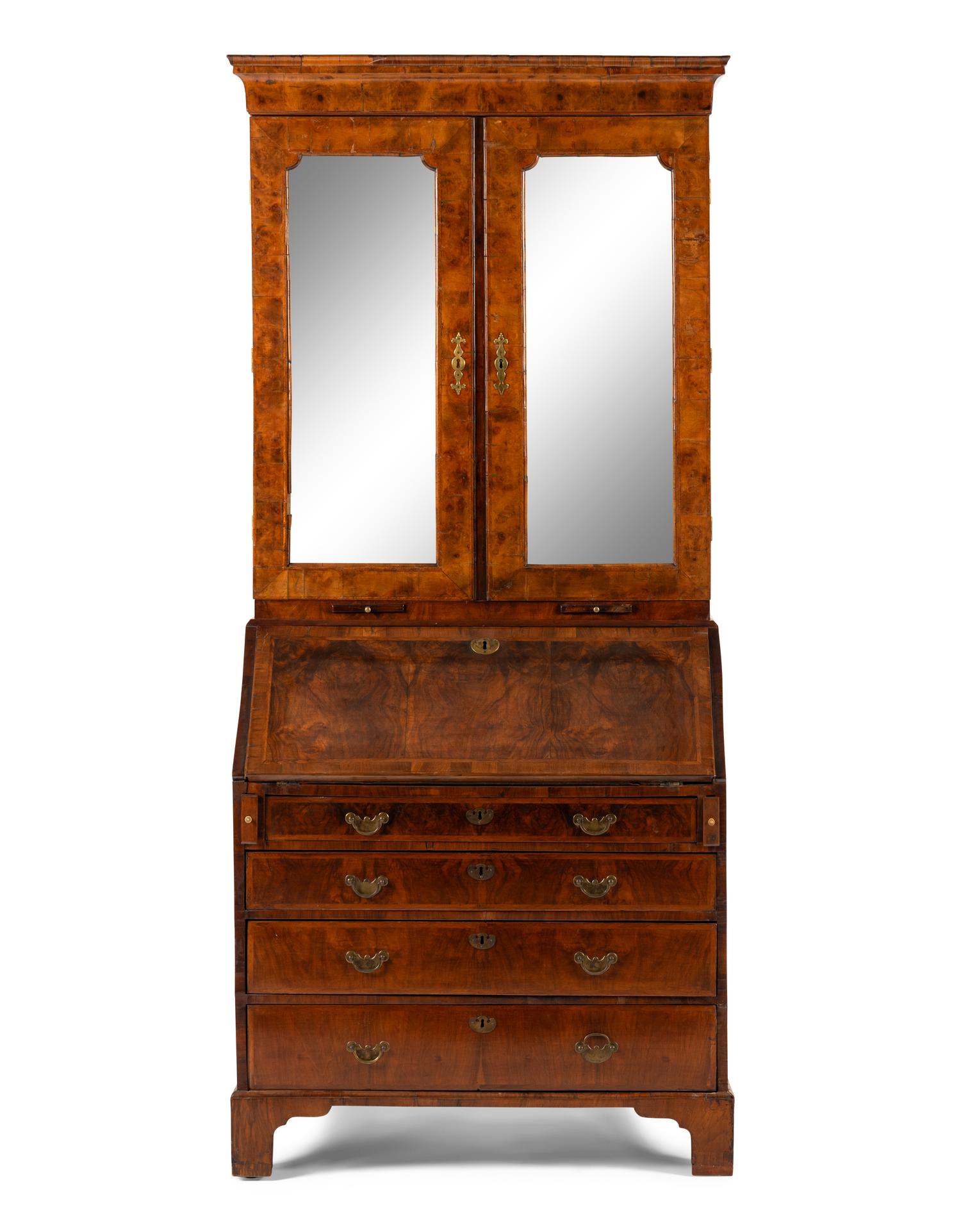A George II/III Walnut Bureau Cabinet