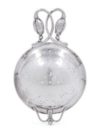 A Georg Jensen Silver Blossom Pattern Tea Strainer