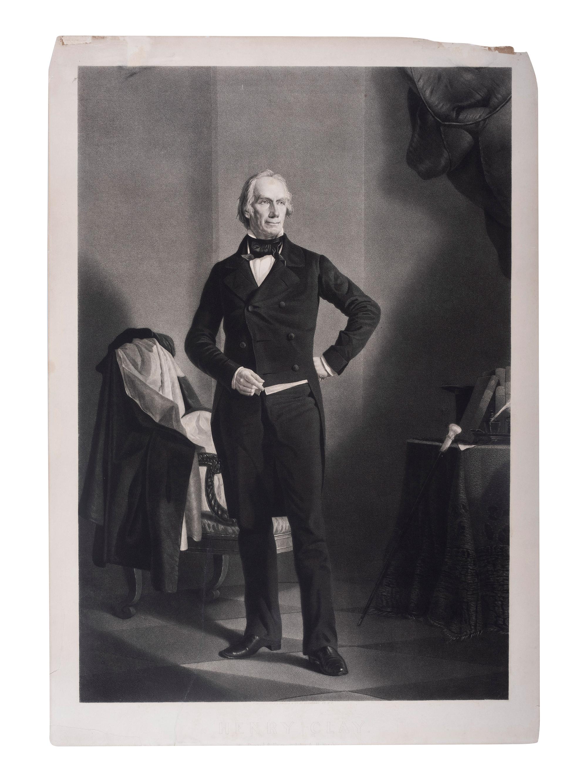 [POLITICS IN AMERICA -- WHIG PARTY]. A group of 3 engravings of William Henry Harrison, John Tyler, and Henry Clay.