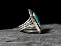Silver and Morenci Turquoise Ring