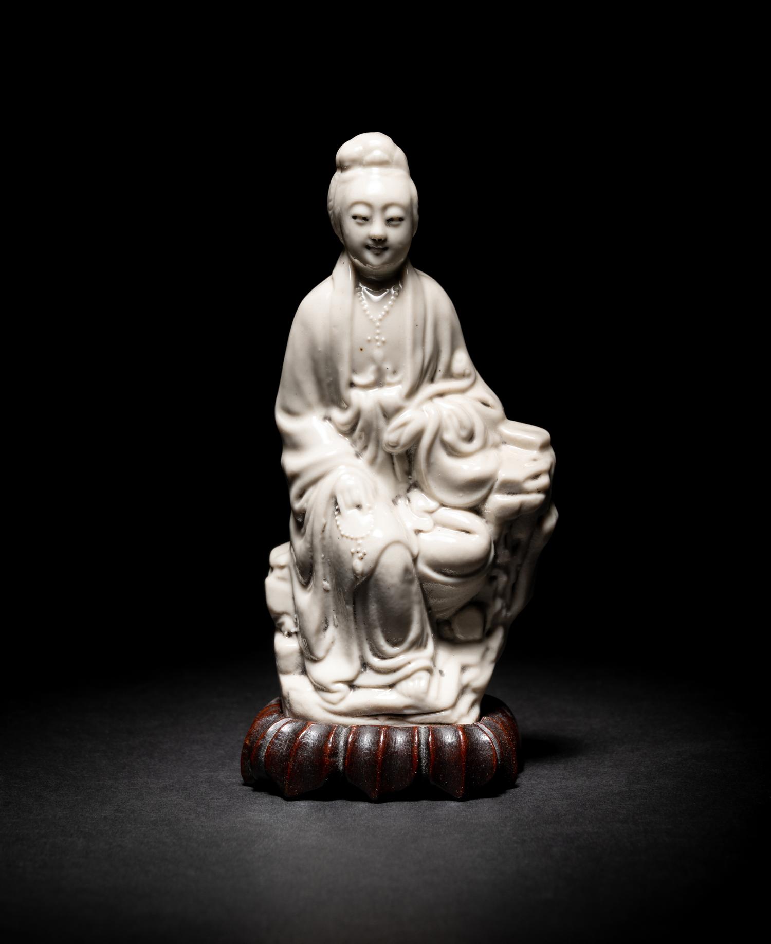 A Chinese Blanc-de-Chine Figure of Guanyin