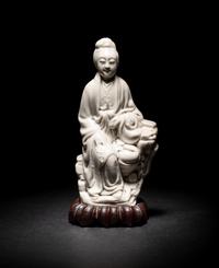 A Chinese Blanc-de-Chine Figure of Guanyin