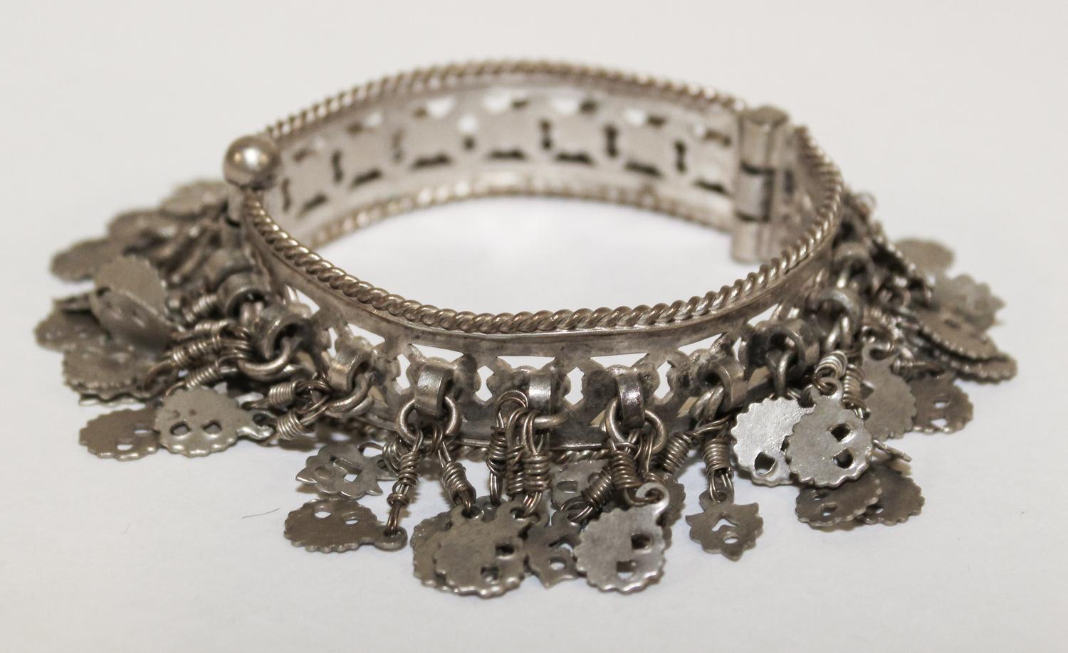 A Pierced Silver Bangle Diameter of exterior 2 1/2 inches.