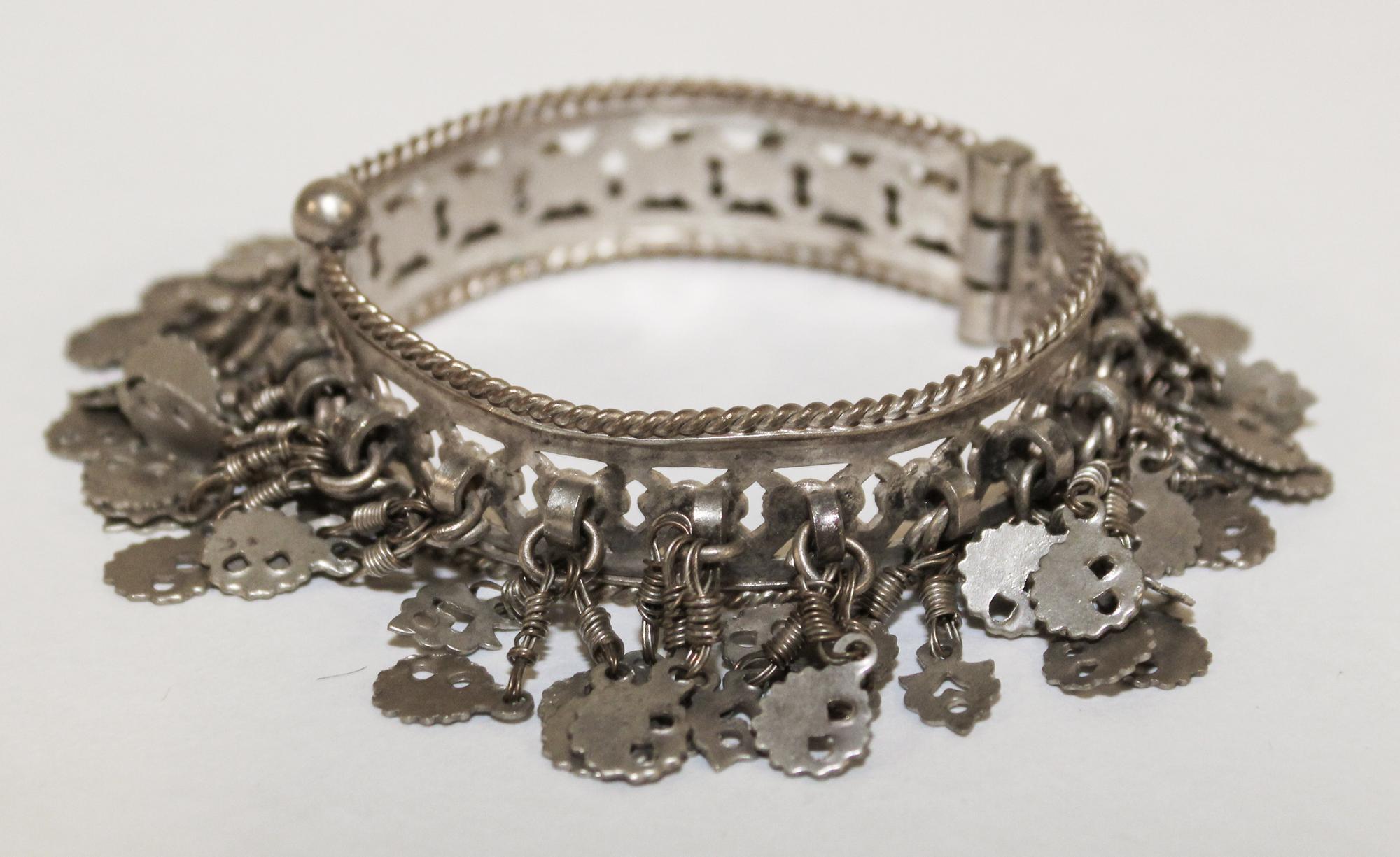 A Pierced Silver Bangle Diameter of exterior 2 1/2 inches.