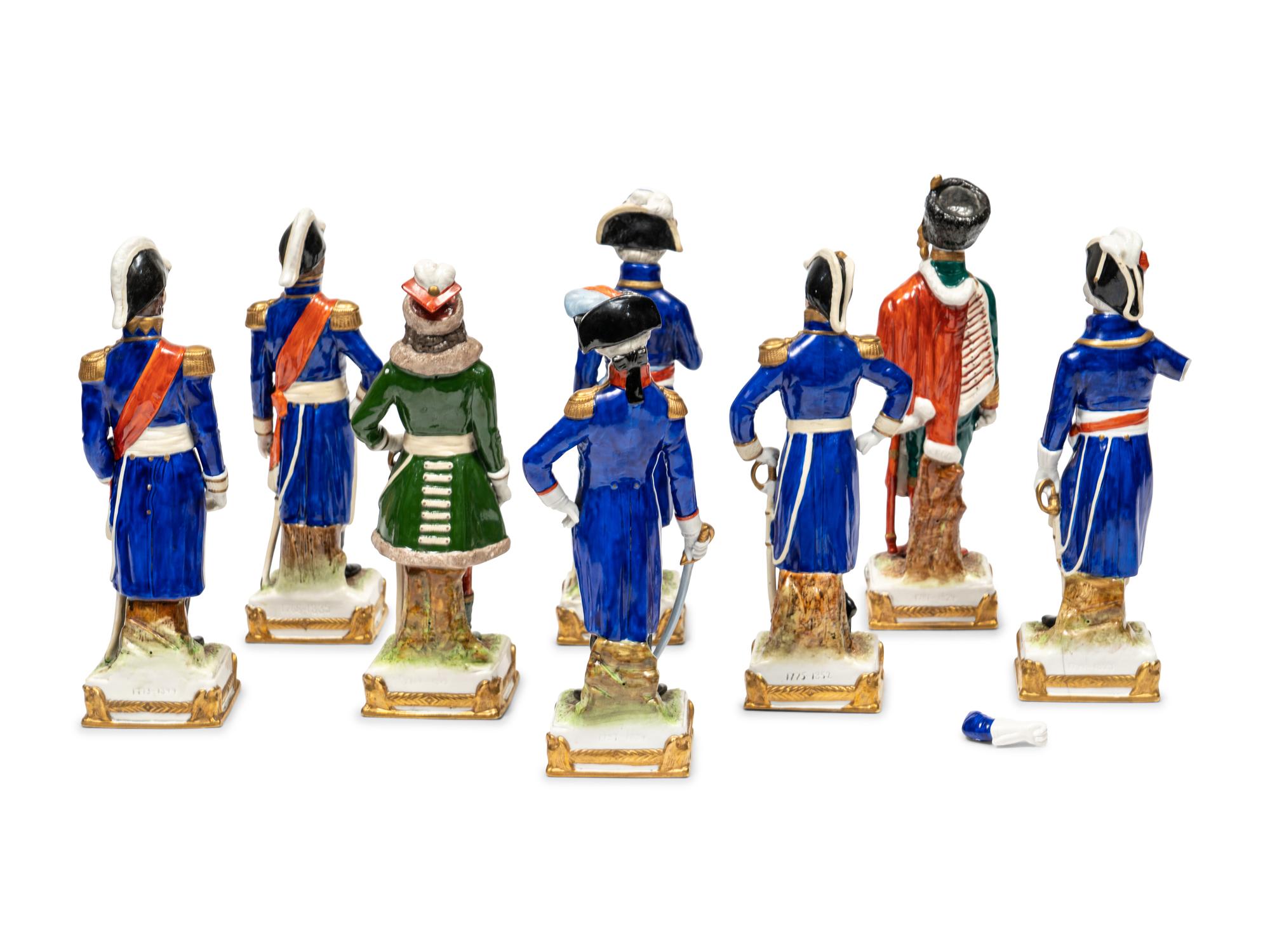 A Set of Eight Sitzendorf Porcelain Figures
