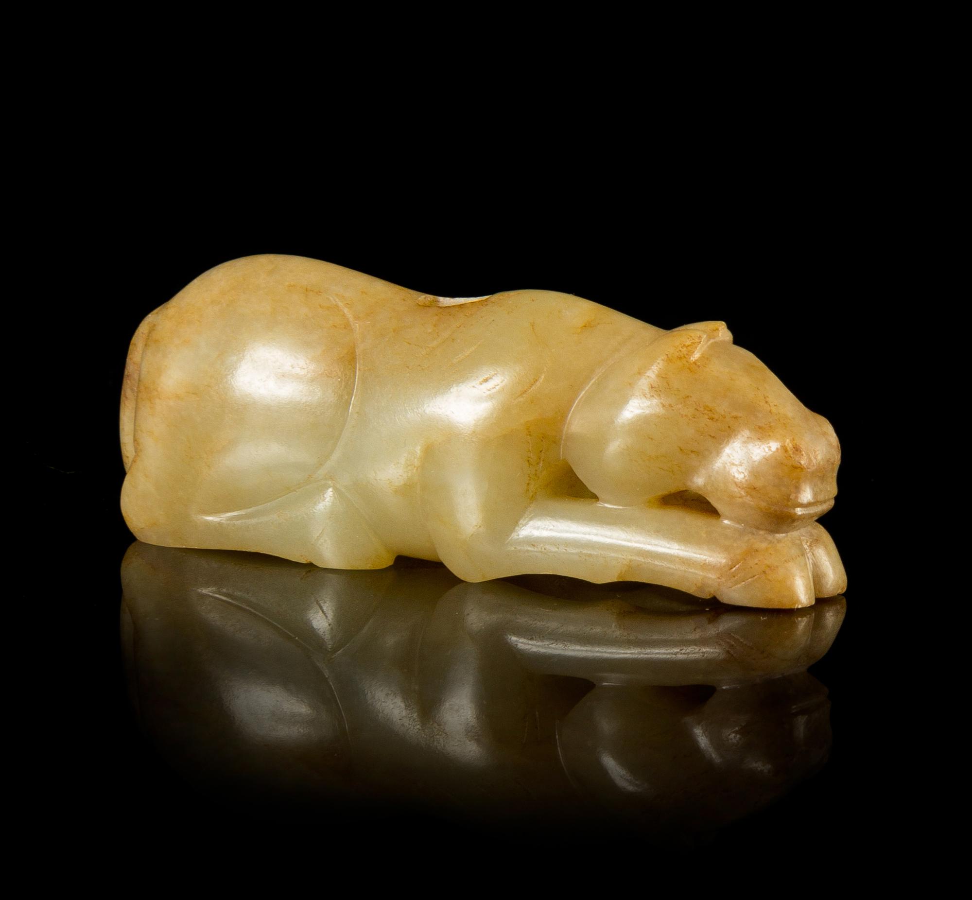 A Chinese Carved Jade Figure of a Horse Length 3 inches.