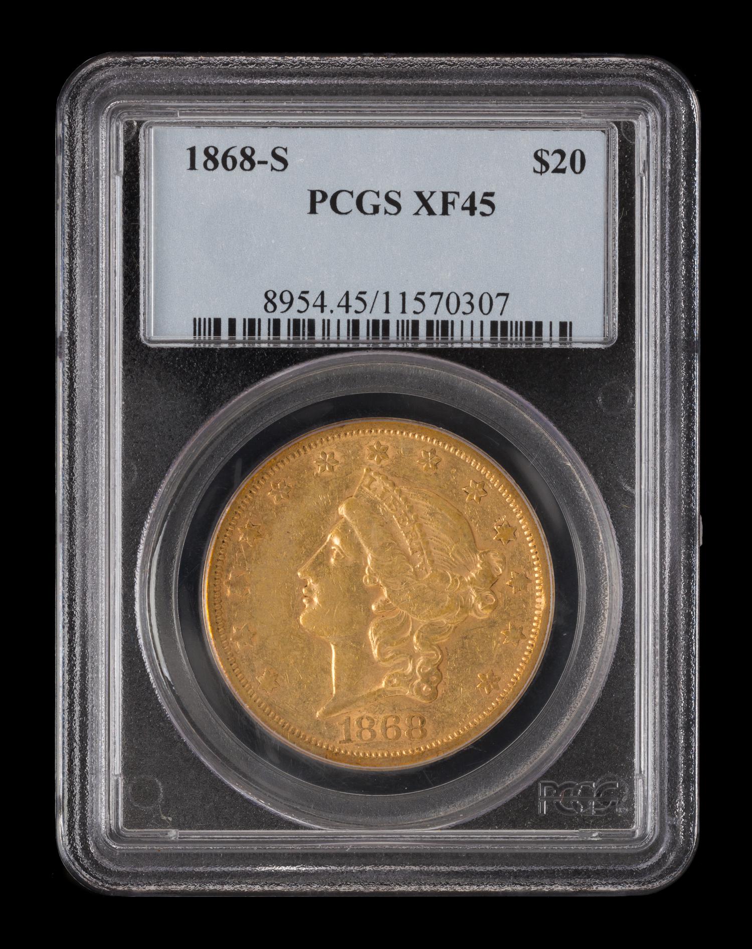 A United States 1868-S Liberty Head $20 Gold Coin