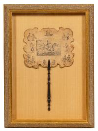 A Pair of Early Victorian Framed Papier Mache Hand Fans