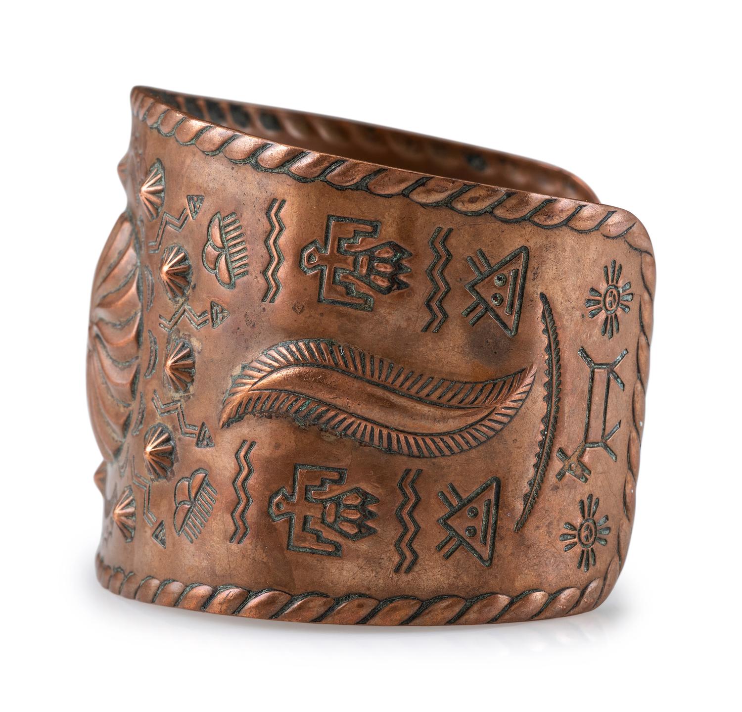 Fred Harvey Era Copper Trade Cuff Bracelet