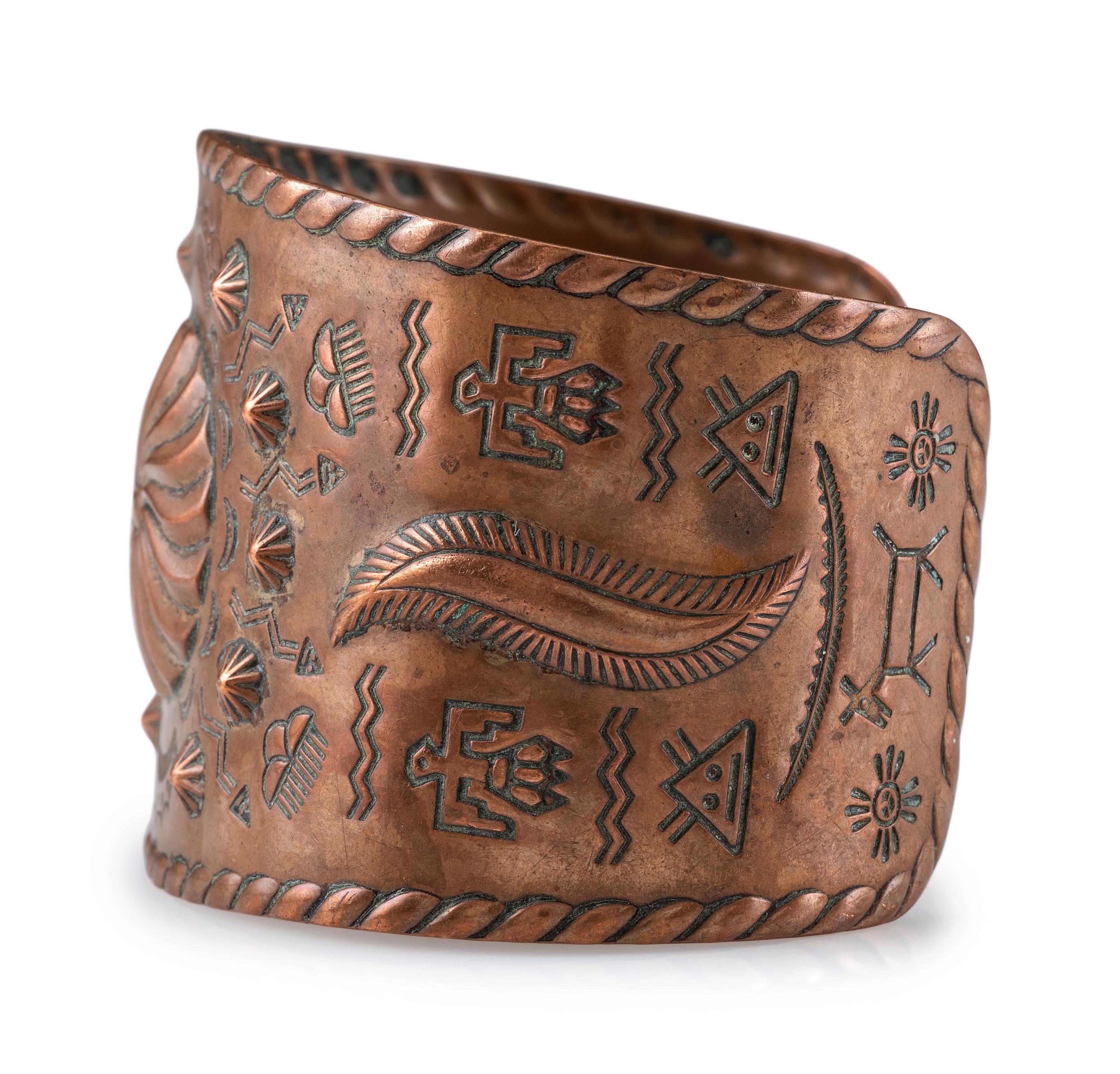 Fred Harvey Era Copper Trade Cuff Bracelet