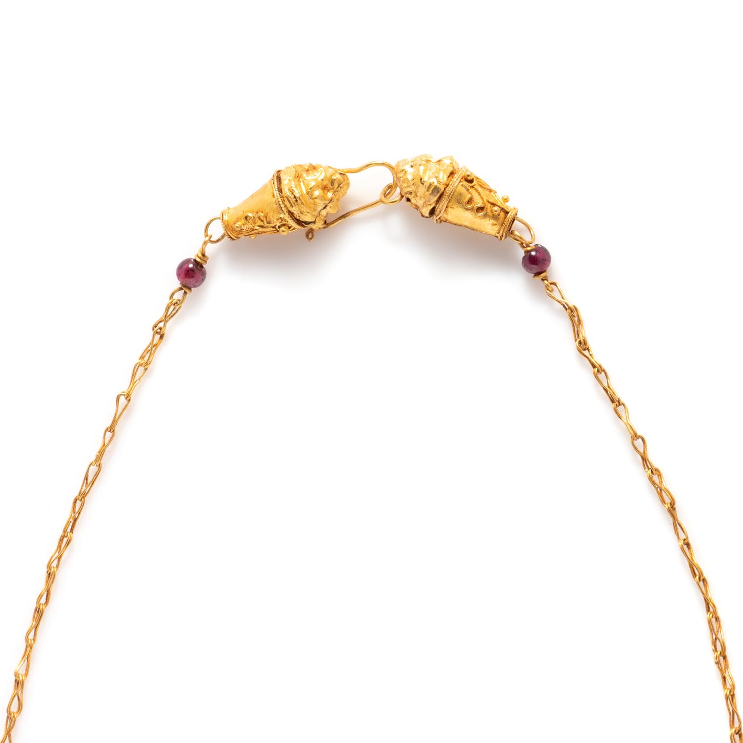 A Hellenistic Gold Necklace with Lion-Headed Terminals