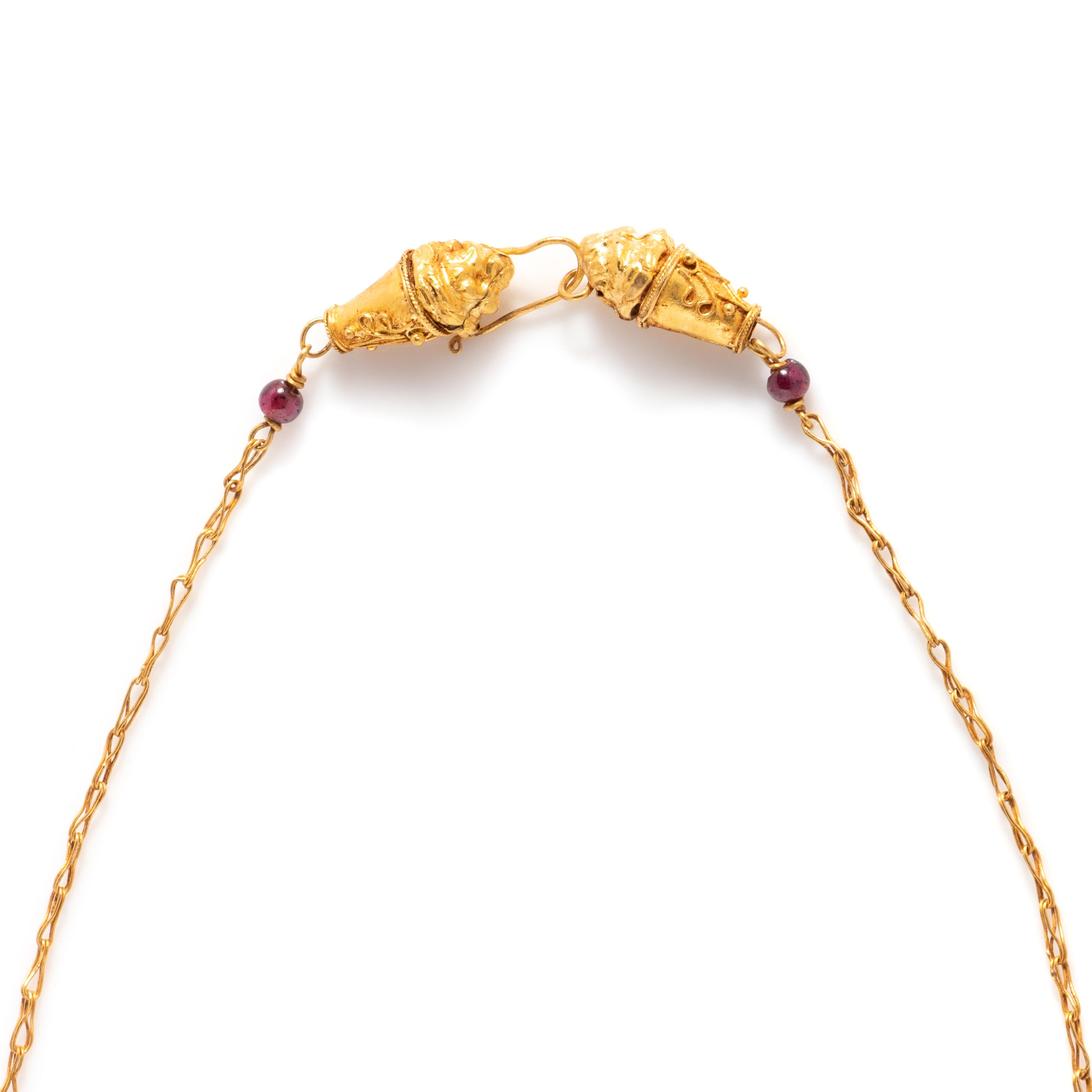 A Hellenistic Gold Necklace with Lion-Headed Terminals