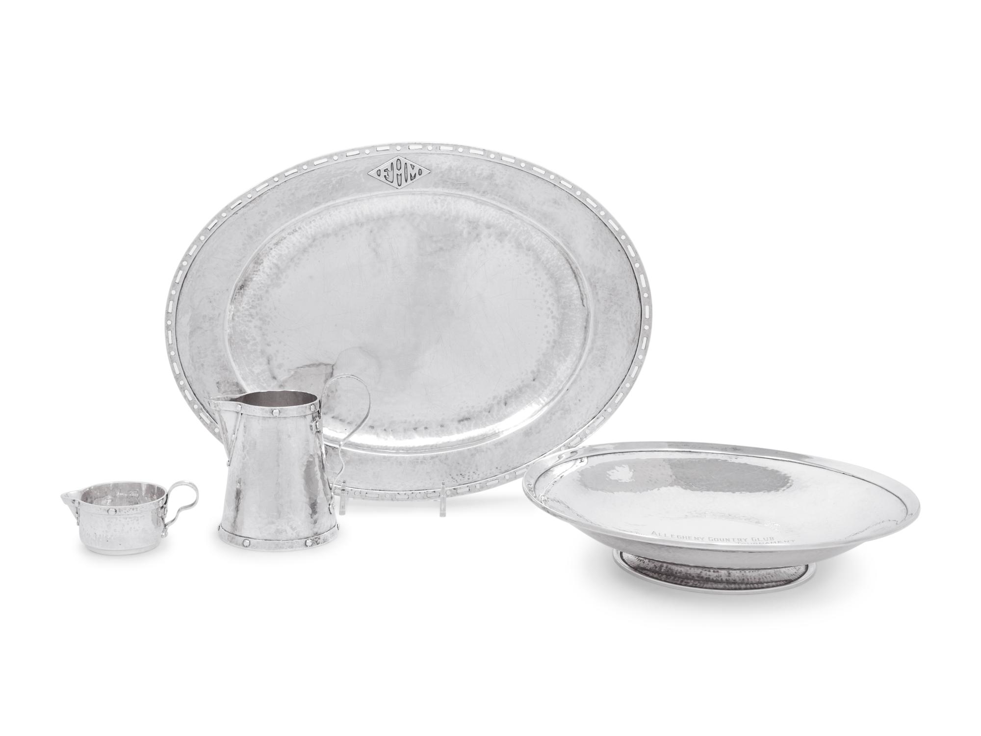 Four American Arts & Crafts Silver Table Articles