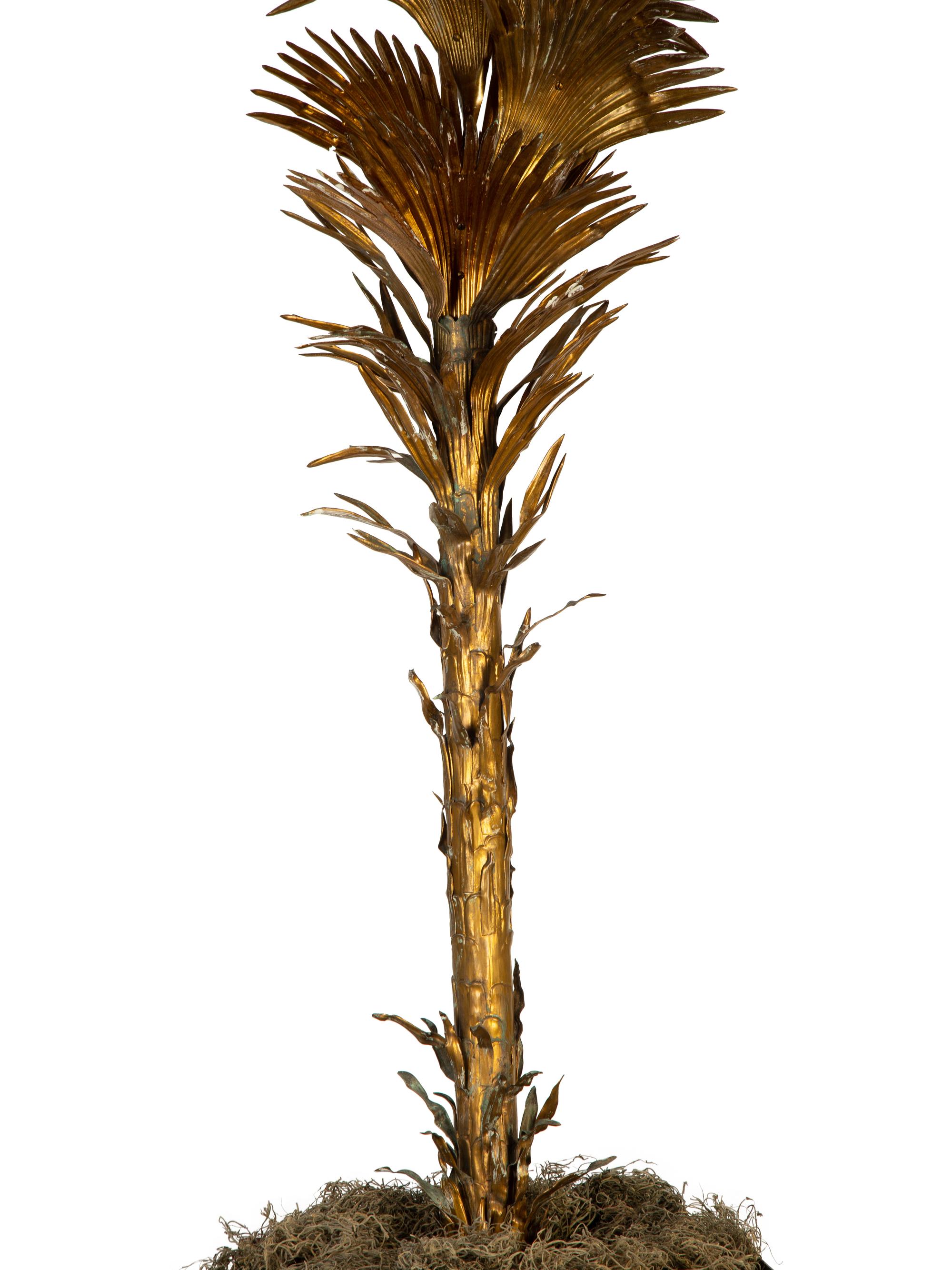 A Pair of Gilt Metal Palm Trees in the Manner of Hans Kögl — 20th Century