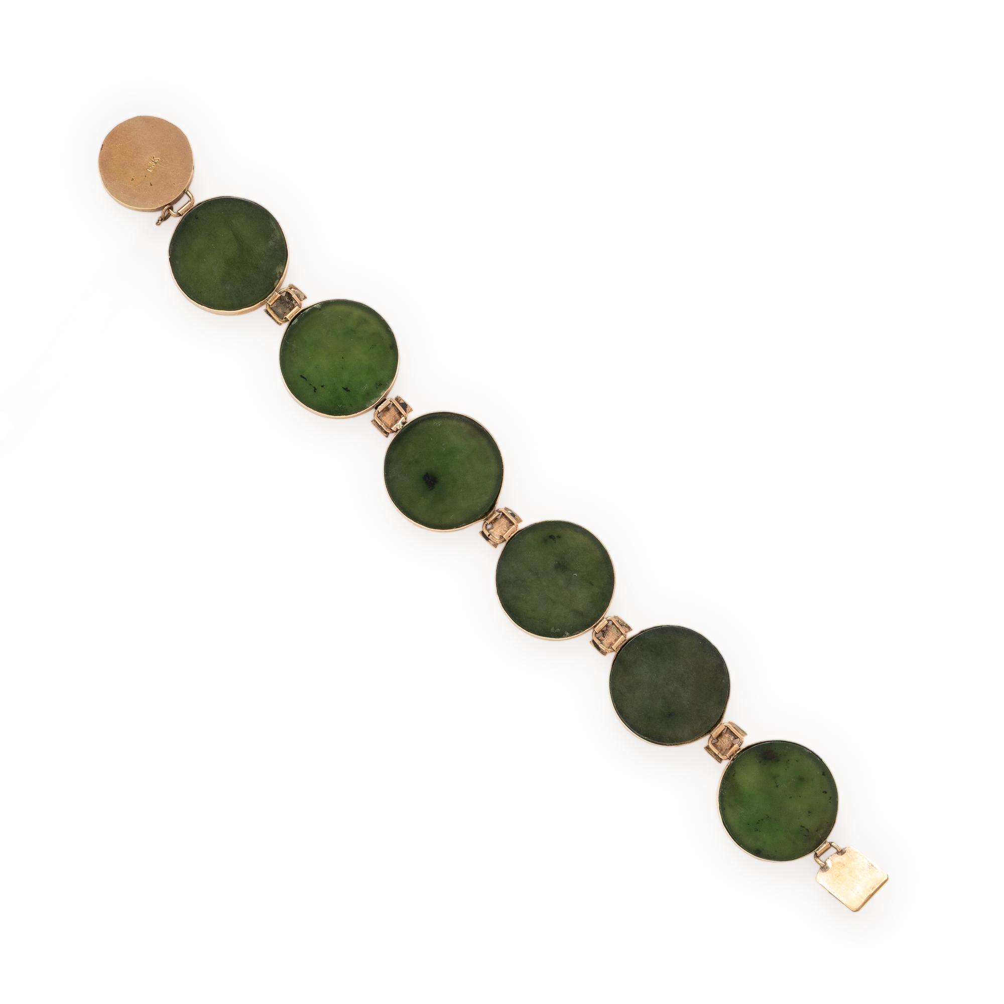 Jade and Yellow Gold Bracelet