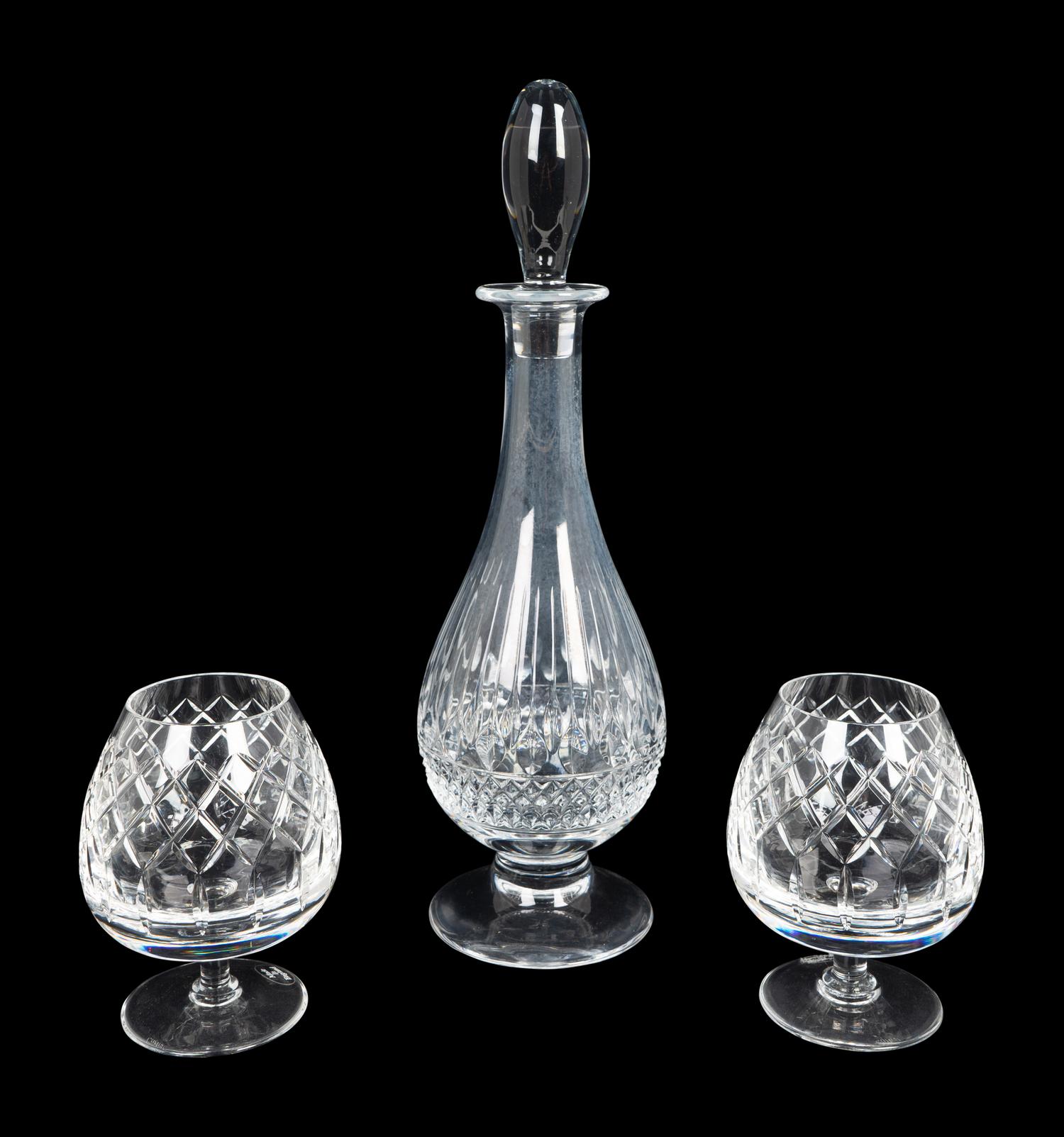 Two Cartier Cut Glass Brandy Snifters and a French Cut Glass Decanter — 20TH/21ST CENTURY