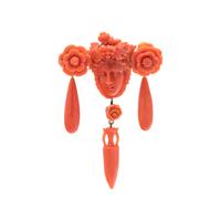 ANTIQUE, CORAL BROOCH