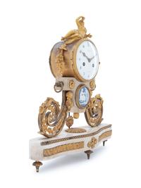 A French Gilt Bronze and Blue Jasperware Mounted Mantel Clock