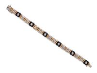BICOLOR GOLD, ENAMEL AND DIAMOND BRACELET